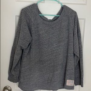 Oversized grey off the shoulder sweater